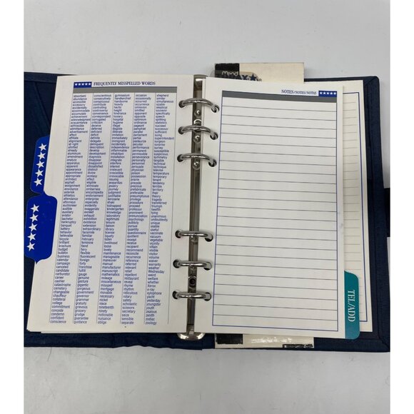 VTG "90's Mead Five Star Student Day Planner Blue Binder Organizer Tabs Zippered - Picture 5 of 13